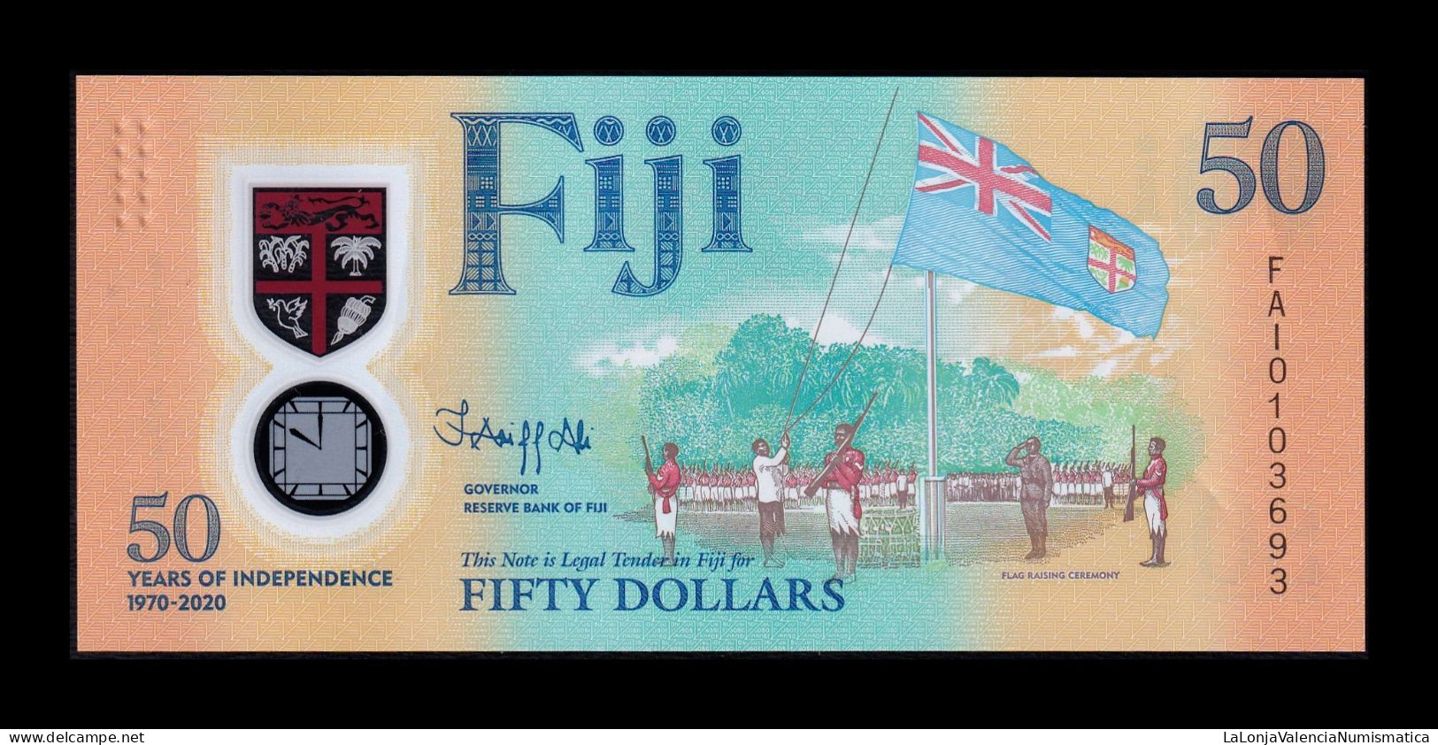 Fiji 50 Dollars Commemorative 2020 Pick 121 Polymer Sc- AUnc - Figi