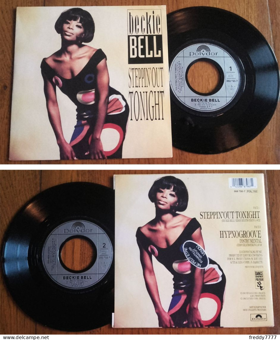 RARE French SP 45t RPM (7") BECKIE BELL «Steppin'out Tonight» (1991) - Dance, Techno & House