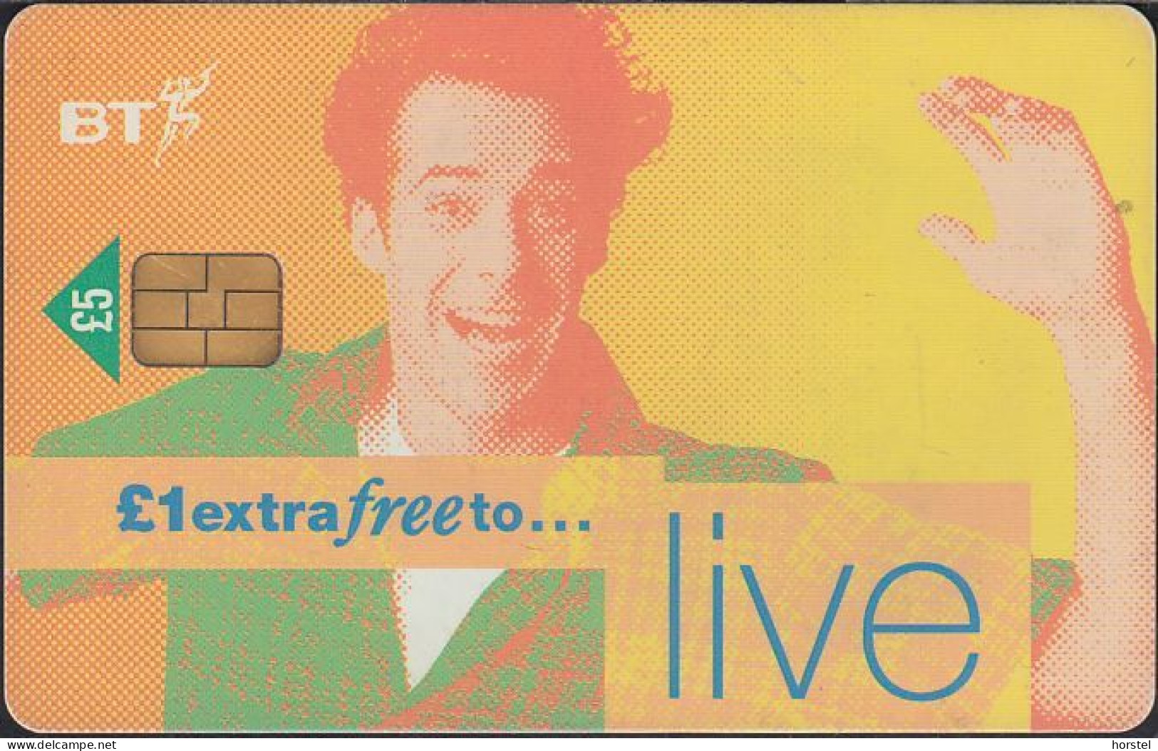 UK - British Telecom Chip PUB095  - £5 Extra Free To ... Live - Man - GPT3 - BT Werbezwecke