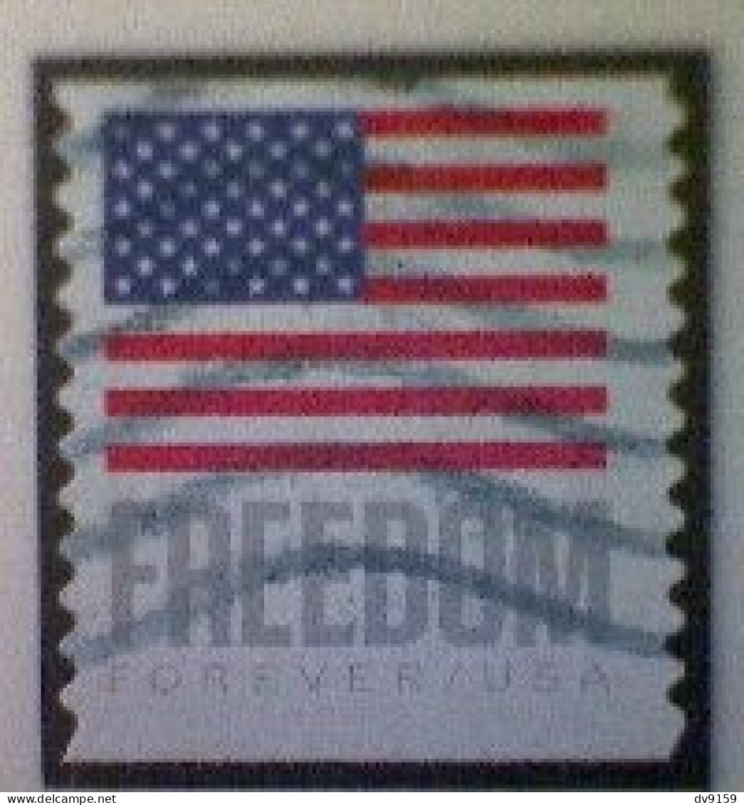 United States, Scott #5789a, Used(o), 2023 Coil, Freedom Flag, (63¢), Gray, Blue, And Red - Used Stamps