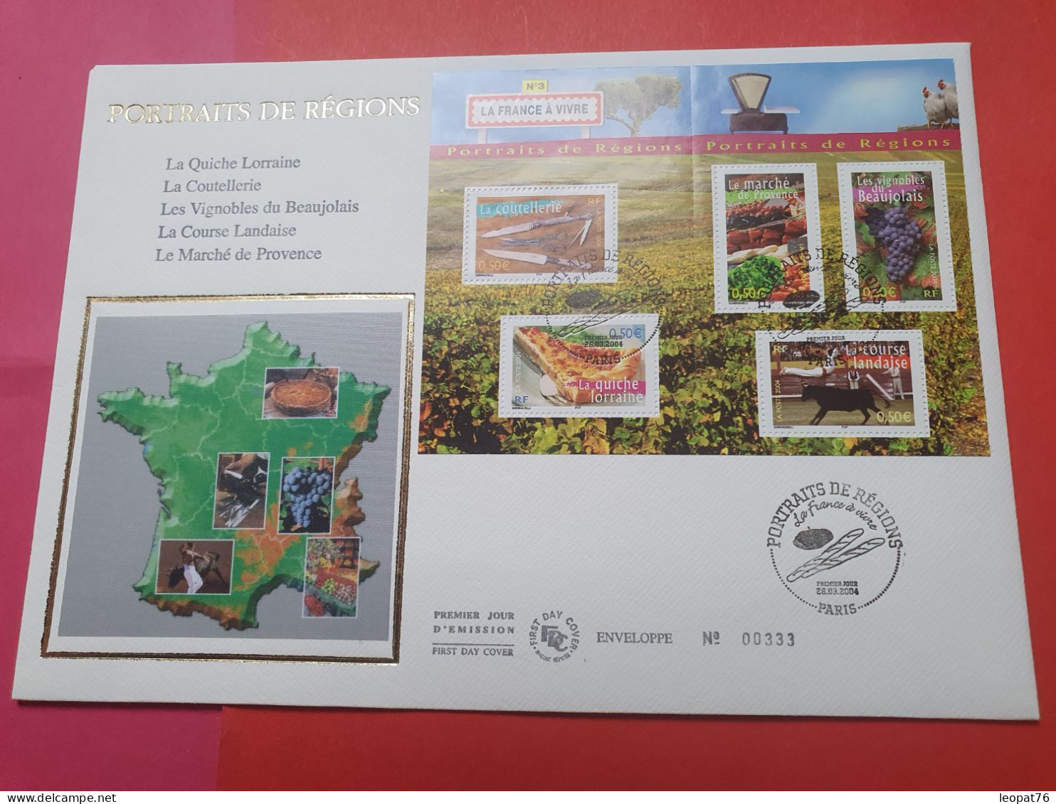 Grande Enveloppe FDC En 2004 - Portraits De Régions - FDC 84 - 2000-2009