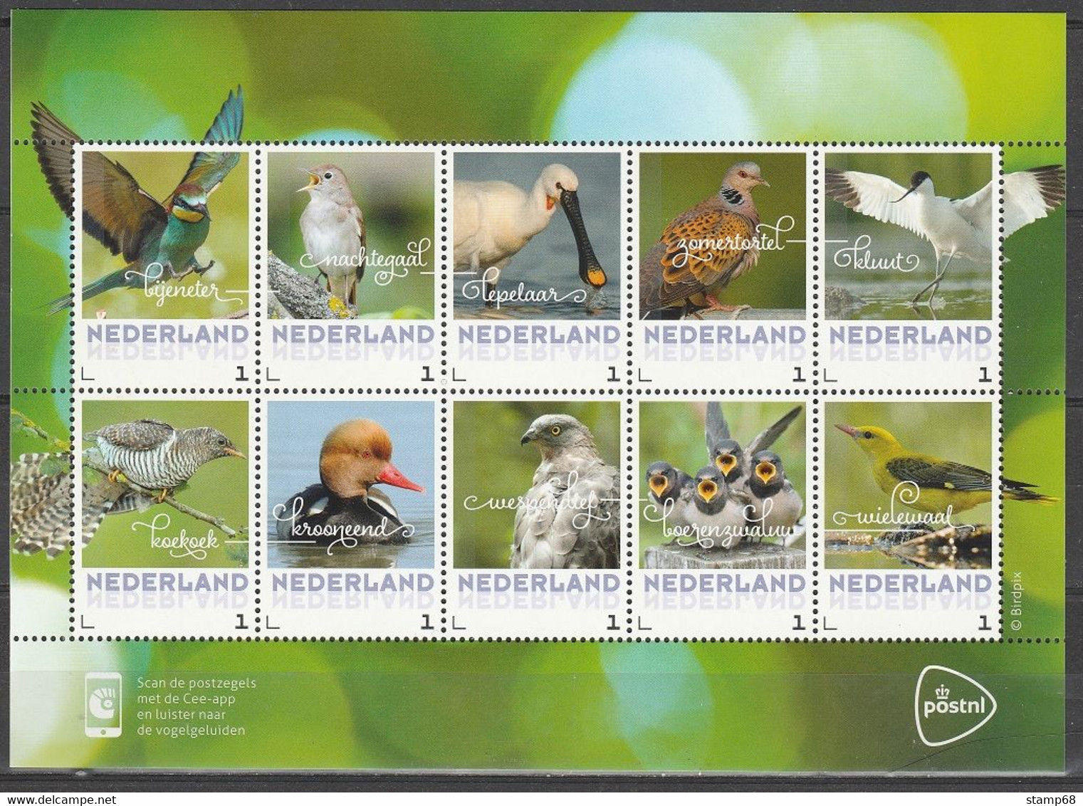 Nederland NVPH 3013 Vel Persoonlijke Zegels Vogels In Nederland Zomer 2018 MNH Postfris Fauna Birds - Personalisierte Briefmarken