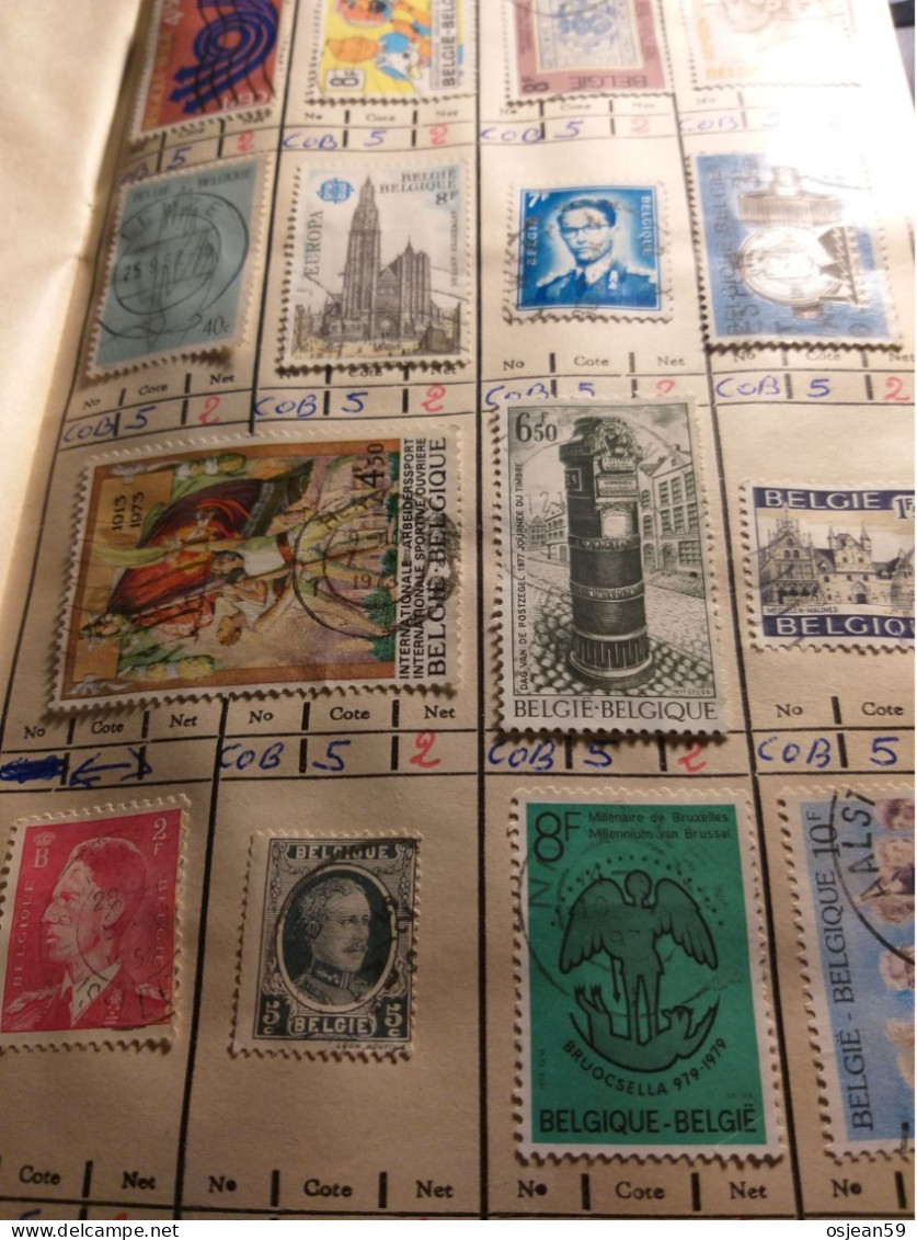 Carnet d'échanges de timbres oblitérés.12 pages.