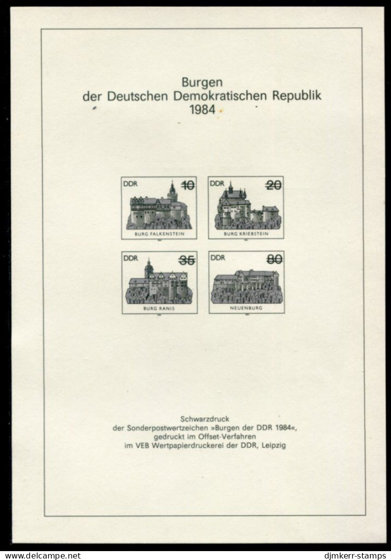 DDR 1984 Castles Black Print MNH / **.  Michel 2910-13 SD - 1981-1990