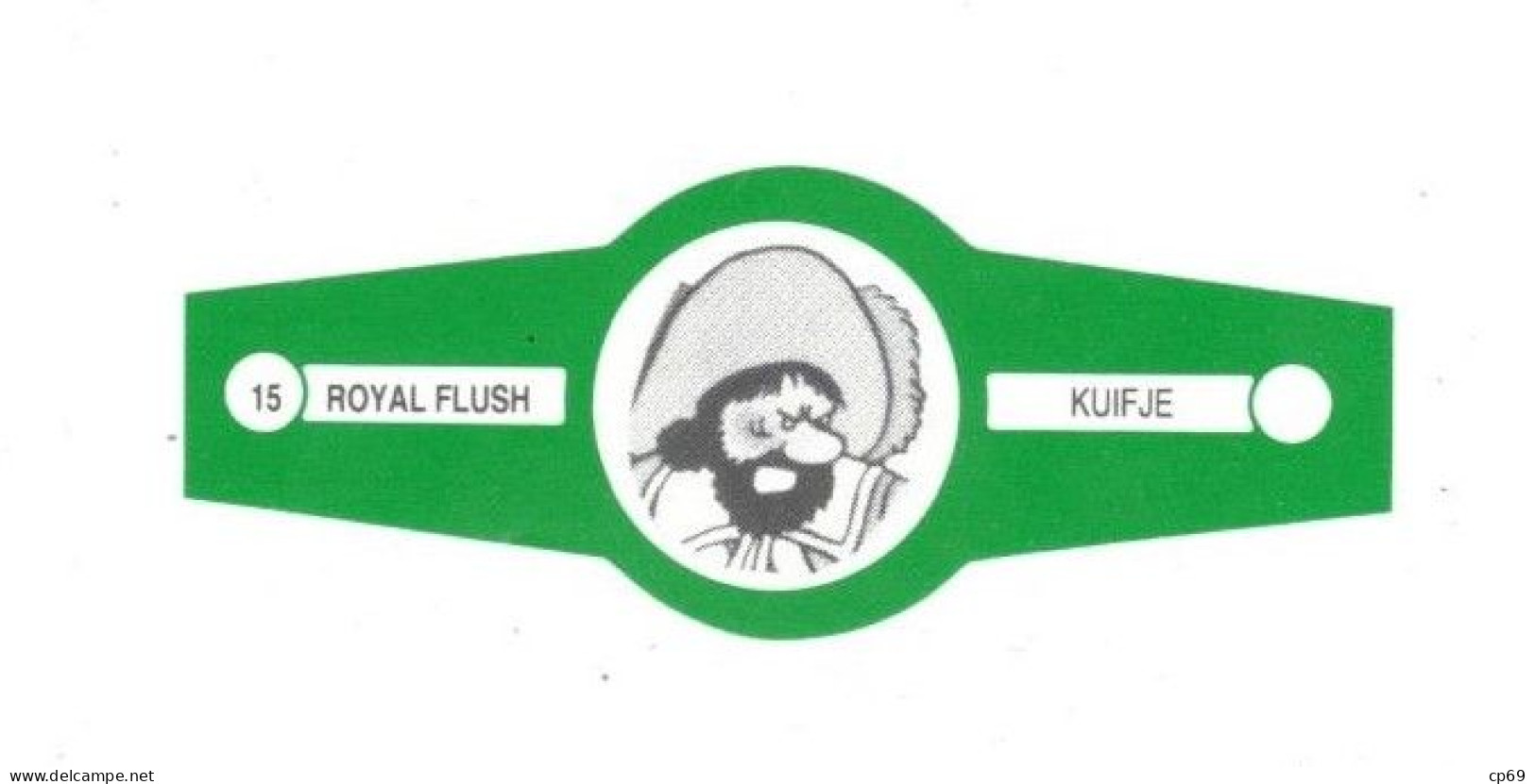 15) Bague De Cigare Série Tintin Verte Royal Flush Kuifje Chevalier François De Hadoque En Superbe.Etat - Objetos Publicitarios