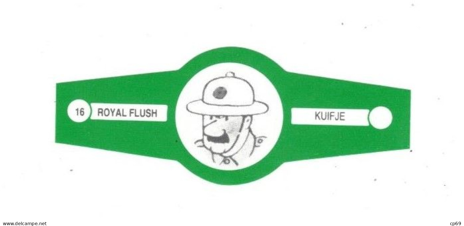 16) Bague De Cigare Série Tintin Verte Royal Flush Kuifje Police Judiciaire En Superbe.Etat - Advertisement