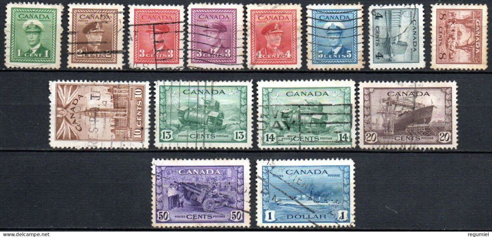 Canada U  205/218 (o) Usado. 1943 - Usati