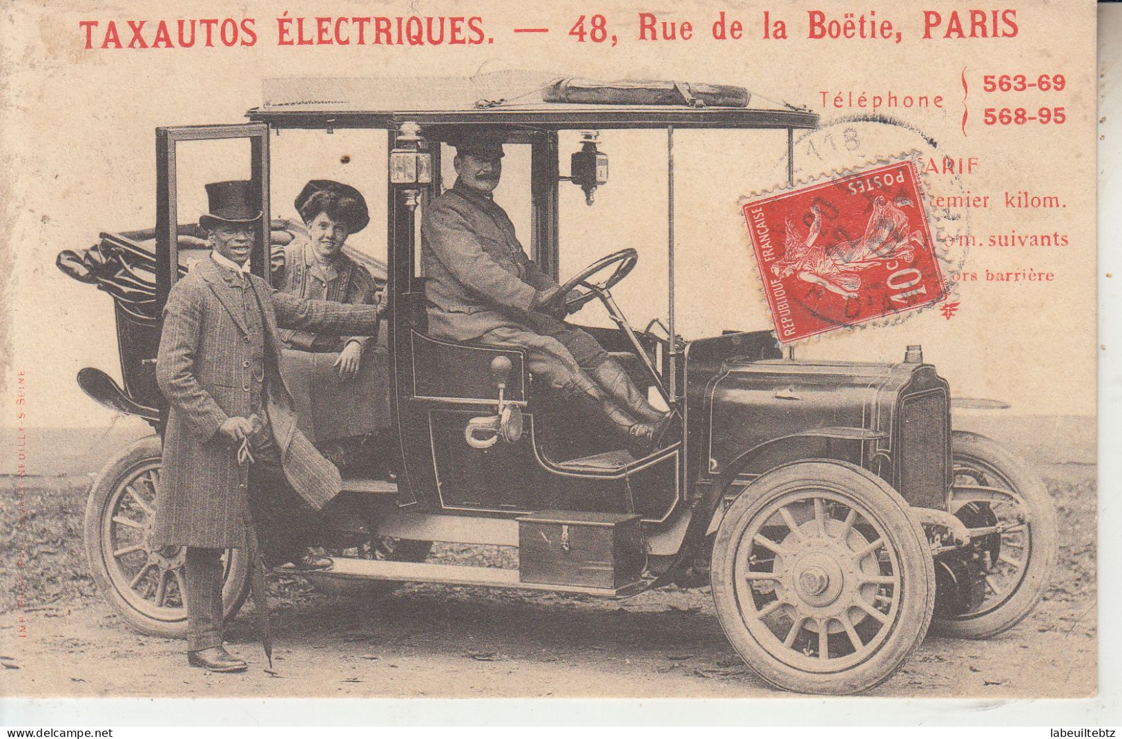 TAXAUTOS ELECTRIQUES - 48 , Rue De La Boëtie - PARIS   PRIX FIXE - Taxis & Droschken