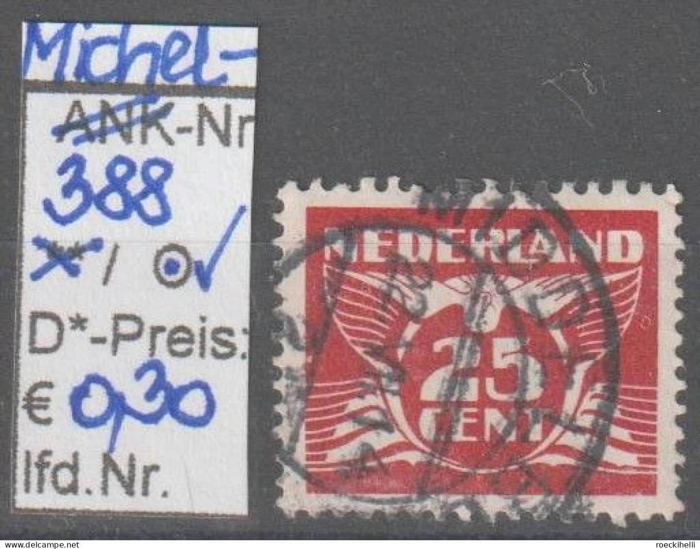 1941 - NIEDERLANDE - FM/DM "Fliegende Taube" 25 C Braunkarmin - O Gestempelt - S. Scan (388o Nl) - Gebruikt