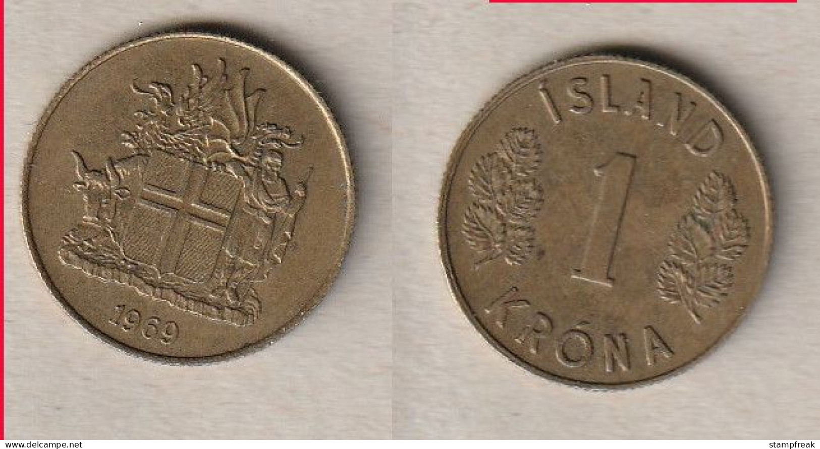 00147) Island, 1 Krone 1969 - Iceland