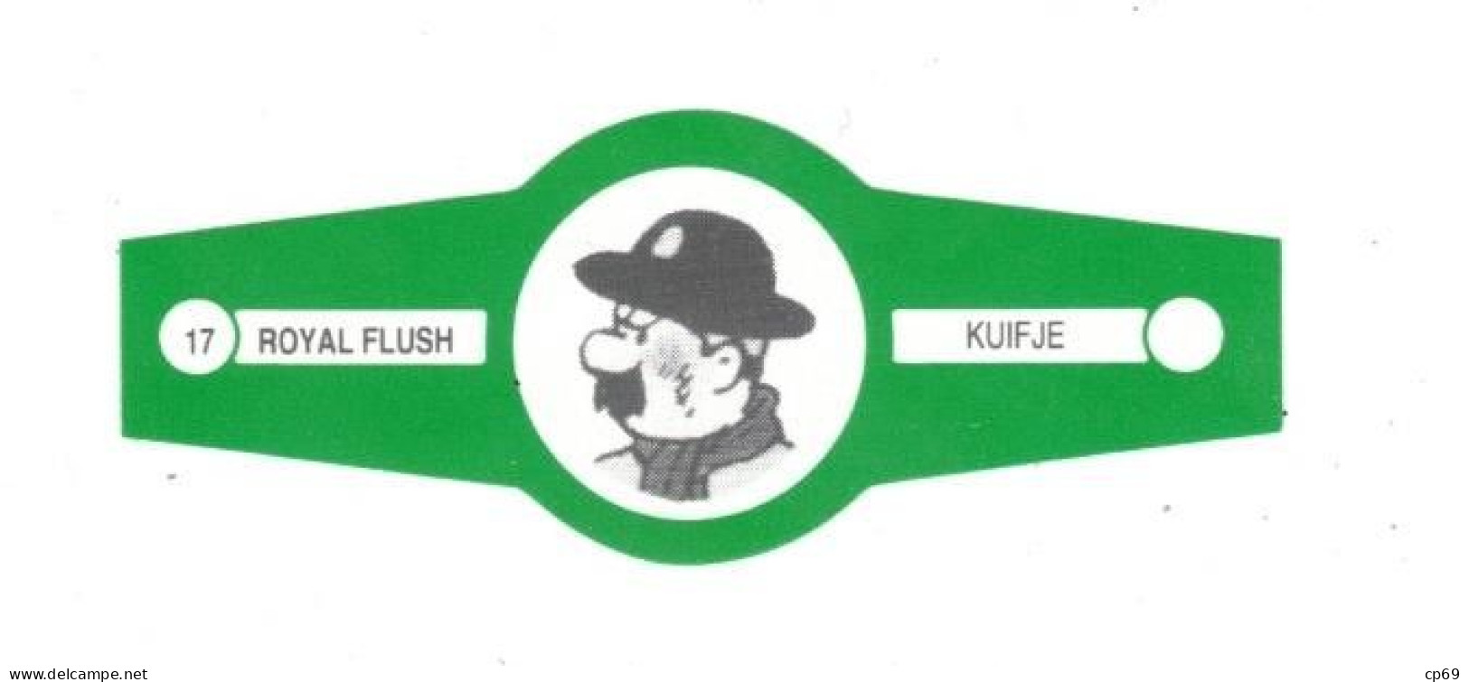 17) Bague De Cigare Série Tintin Verte Royal Flush Kuifje Dupond Où Dupont Détective En Superbe.Etat - Objets Publicitaires