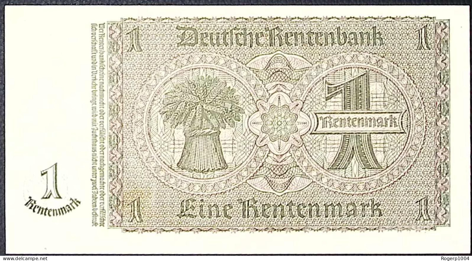Allemagne/GERMANY * 1 Rentenmark * Date 30/01/1937 * Etat/Grade NEUF/UNC * - WW2