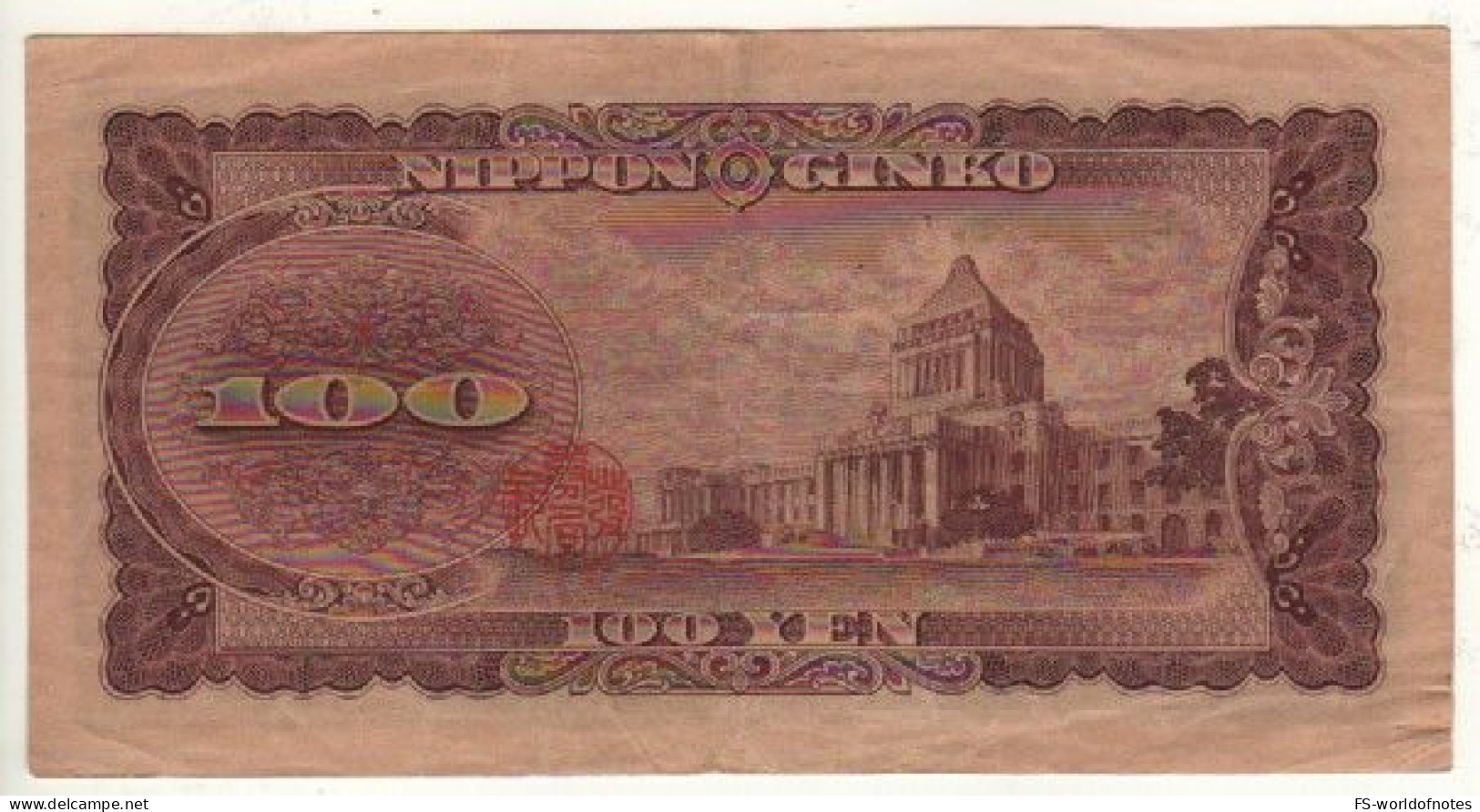 JAPAN 100 Yen  P90b    ND  1953  Brown Paper    ( Taisuke Itagaki Front - Parliament On Back ) - Giappone