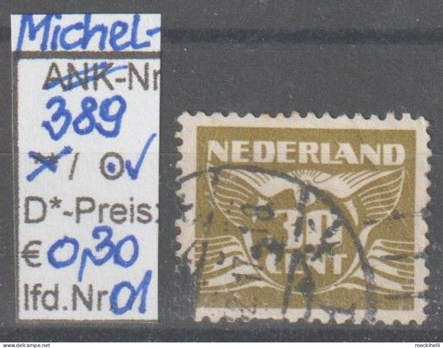 1941 - NIEDERLANDE - FM/DM "Fliegende Taube" 30 C Braunoliv - O Gestempelt - S. Scan (389o 01-02 Nl) - Gebruikt