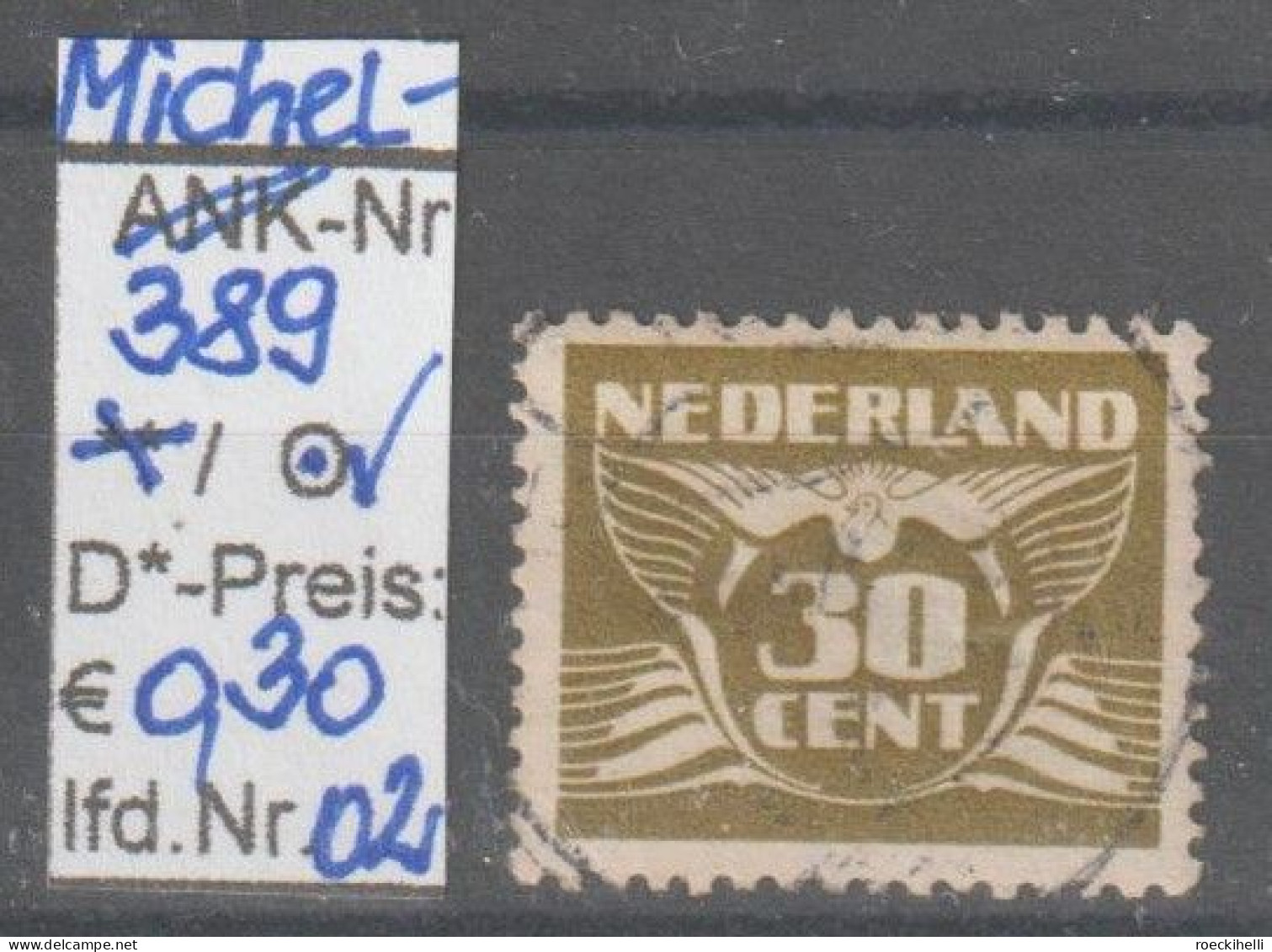 1941 - NIEDERLANDE - FM/DM "Fliegende Taube" 30 C Braunoliv - O Gestempelt - S. Scan (389o 01-02 Nl) - Gebruikt