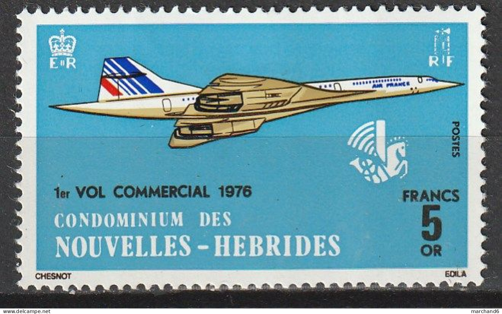 Nouvelles Hébrides Concorde 1er Vol Commercial Paris Dakar Rio Paris 1976 N°424 Neuf** - Nuovi