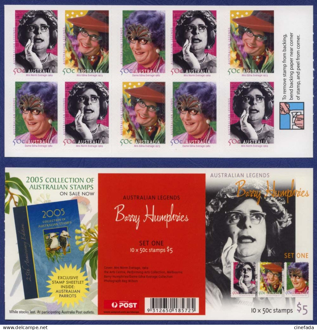 AUSTRALIE Barry Humphries Carnet C2401 Neuf**. Acteur Comique.Cinema, Film. - Cuadernillos