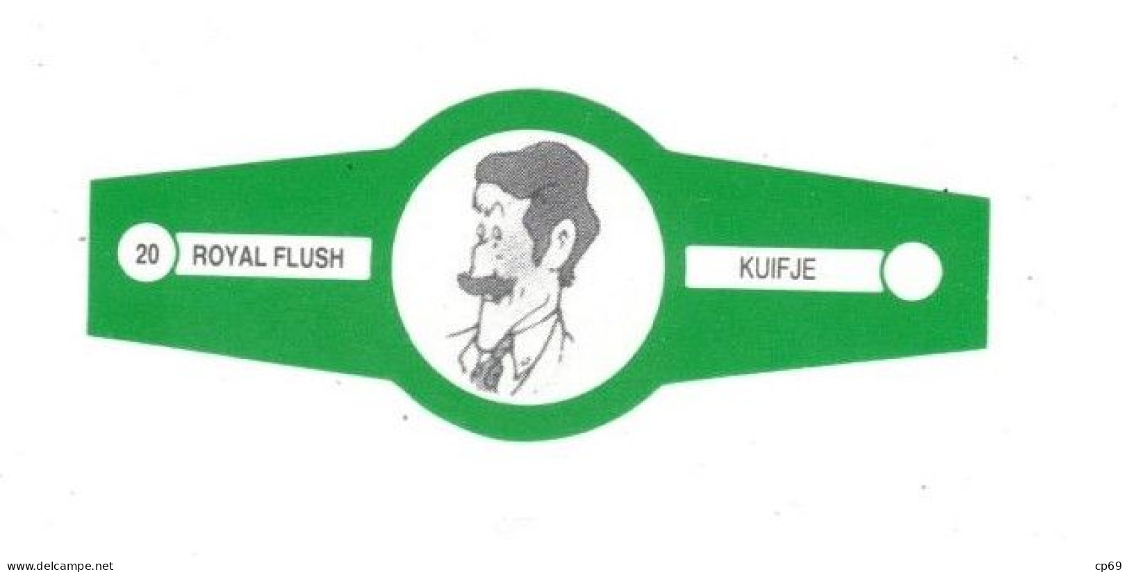 20) Bague De Cigare Série Tintin Verte Royal Flush Kuifje Spalding En Superbe.Etat - Objets Publicitaires