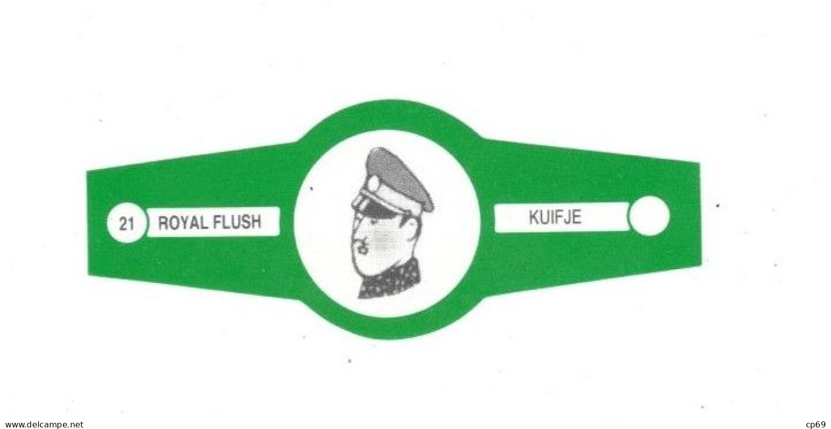 21) Bague De Cigare Série Tintin Verte Royal Flush Kuifje Le Roi Muskar XII The King En Superbe.Etat - Werbeobjekte