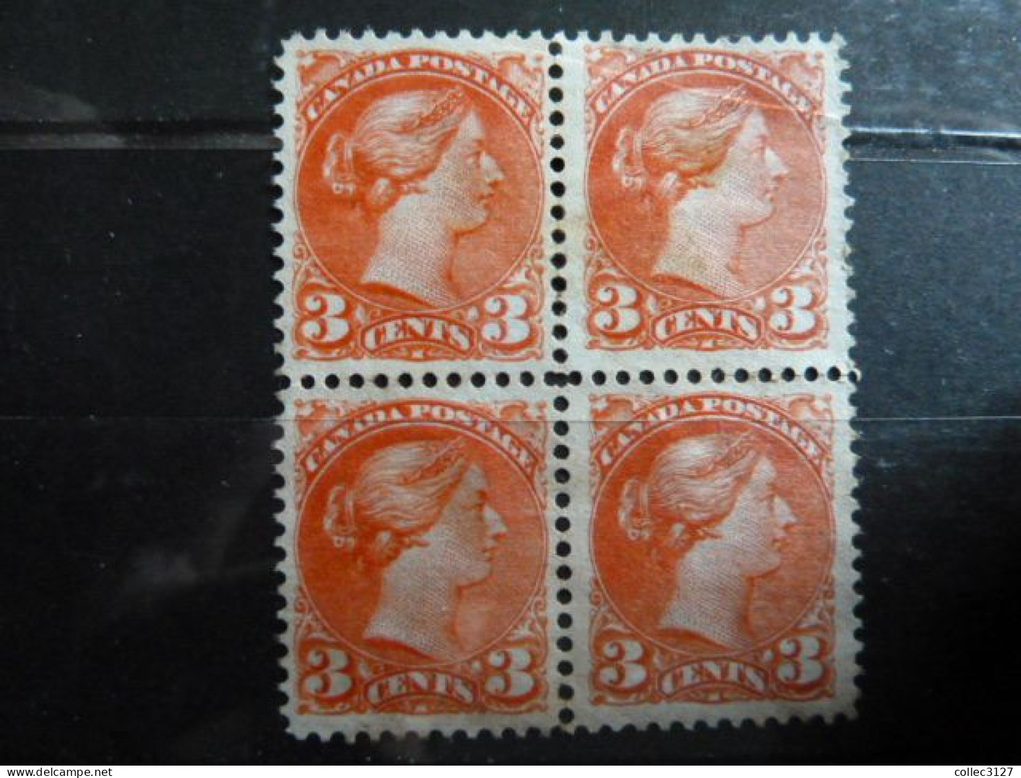 H2 - Canada Bloc De 4 Timbres YT 30 3c Vermillon - Neuf Sans Gomme - Unused Stamps