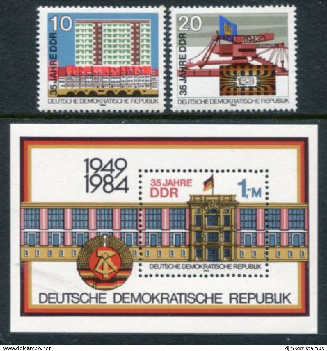 DDR 1984 Anniversary Of DDR I Set + Block MNH / **.  Michel 2888-89, Block 77 - Unused Stamps