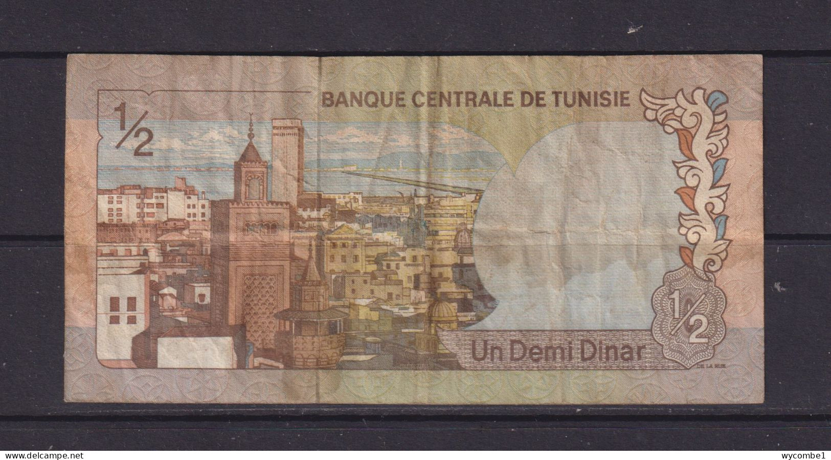 TUNISIA - 1972 Half Dinar Circulated Banknote - Tunisie