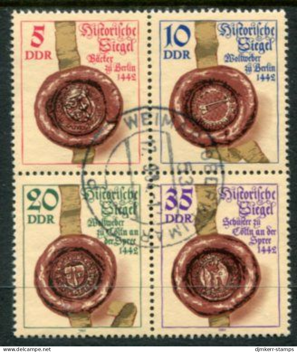 DDR 1984 Historic Seals Block Used.  Michel 2884-87 - Gebraucht