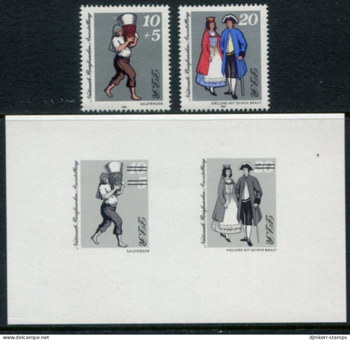 DDR 1984 National Philatelic Exhibition Set + Black Print MNH / **.  Michel 2882-83 SD - Neufs