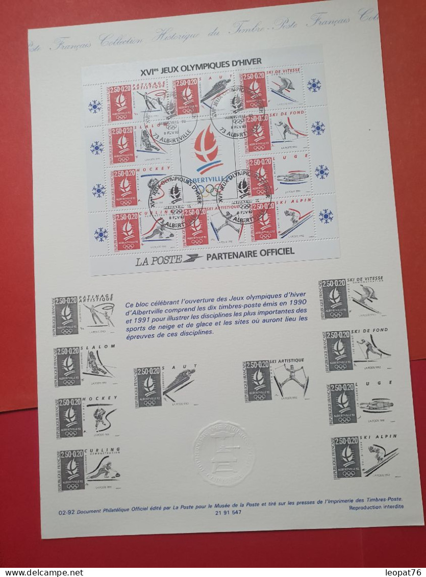 Encart En 1992 - Jeux Olympiques D'Hiver - FDC 118 - Inverno1992: Albertville