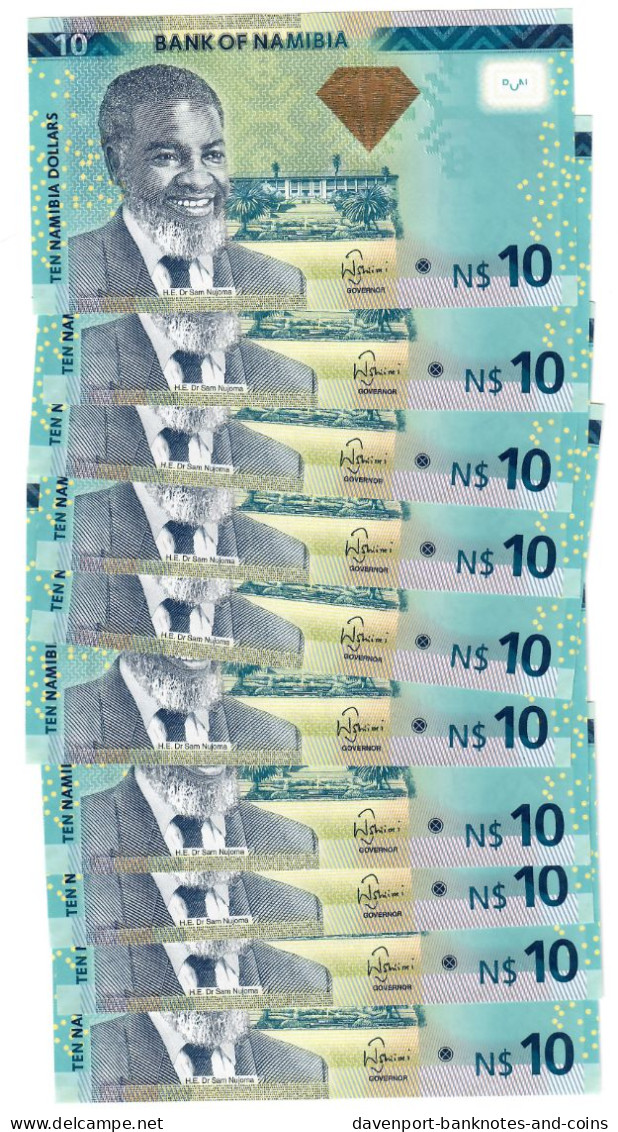 Namibia 10x 10 Dollars 2013 UNC "Shiimi" - Namibia