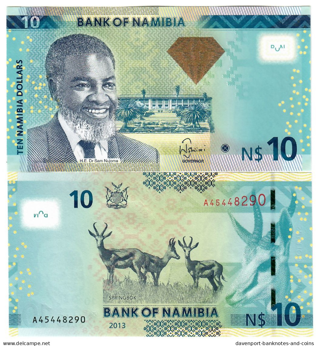 Namibia 10x 10 Dollars 2013 UNC "Shiimi" - Namibie