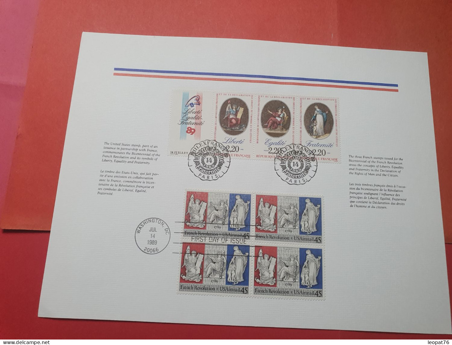 Encart En 1989 - Révolution Française - FDC 119 - Franse Revolutie