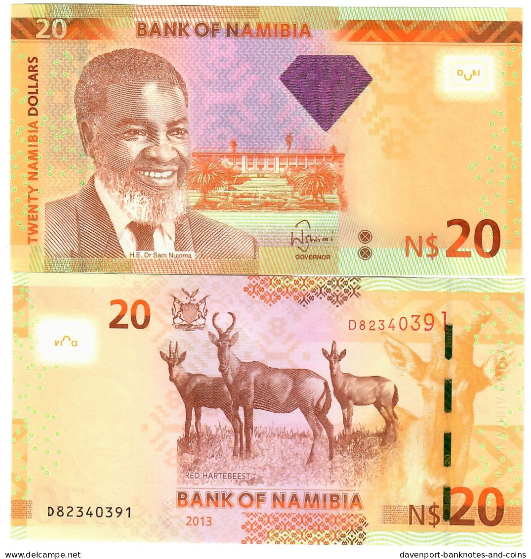 Namibia 20 Dollars 2013 UNC "Shiimi" - Namibië