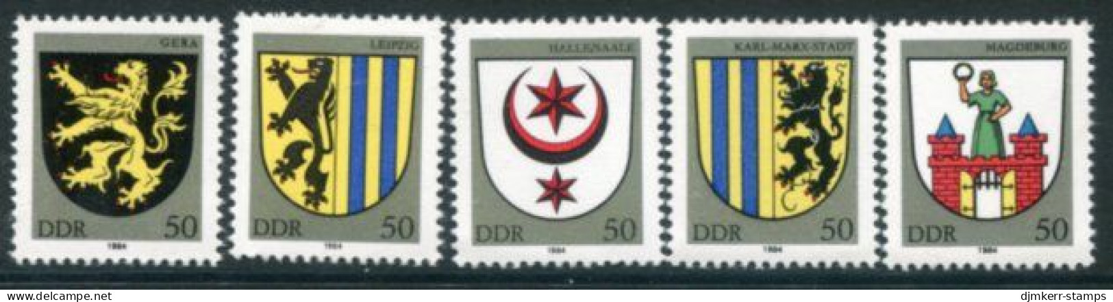 DDR 1984 Town Arms II MNH / **.  Michel 2857-61 - Neufs