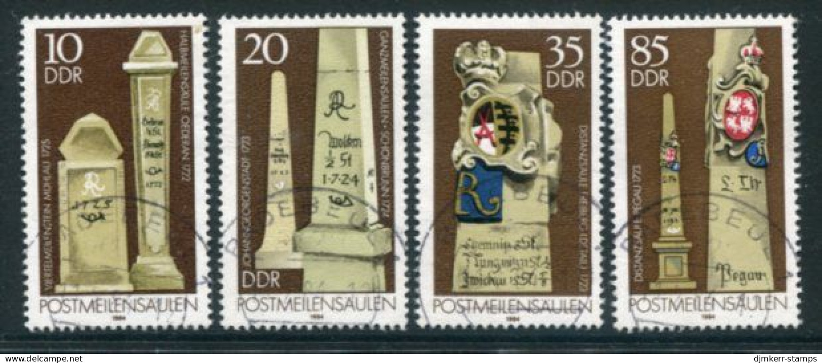 DDR 1984 Postal Milestones Used.  Michel 2853-56 - Oblitérés