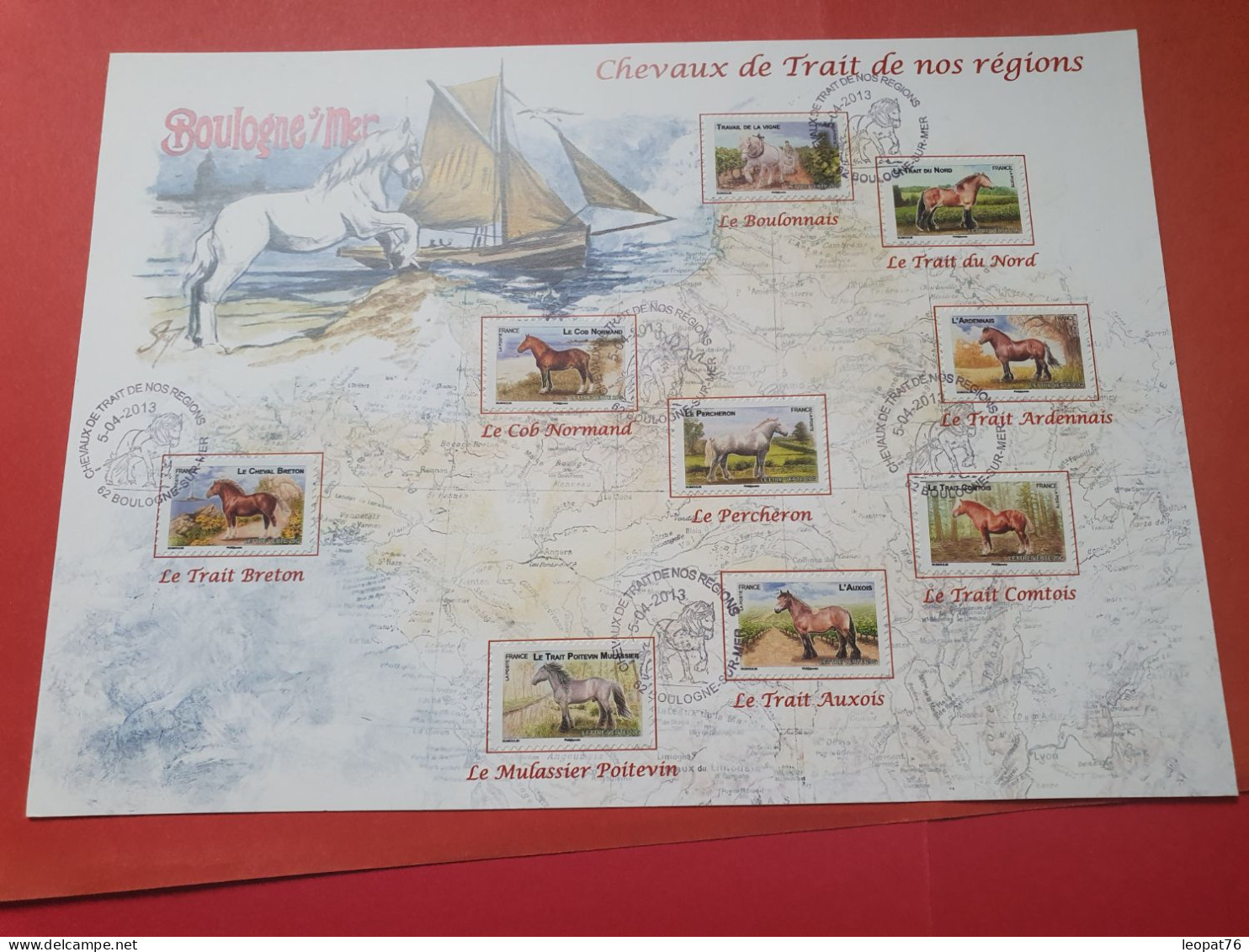 Encart En 2013 - Chevaux De Traits De Nos Régions Françaises - FDC 123 - Chevaux