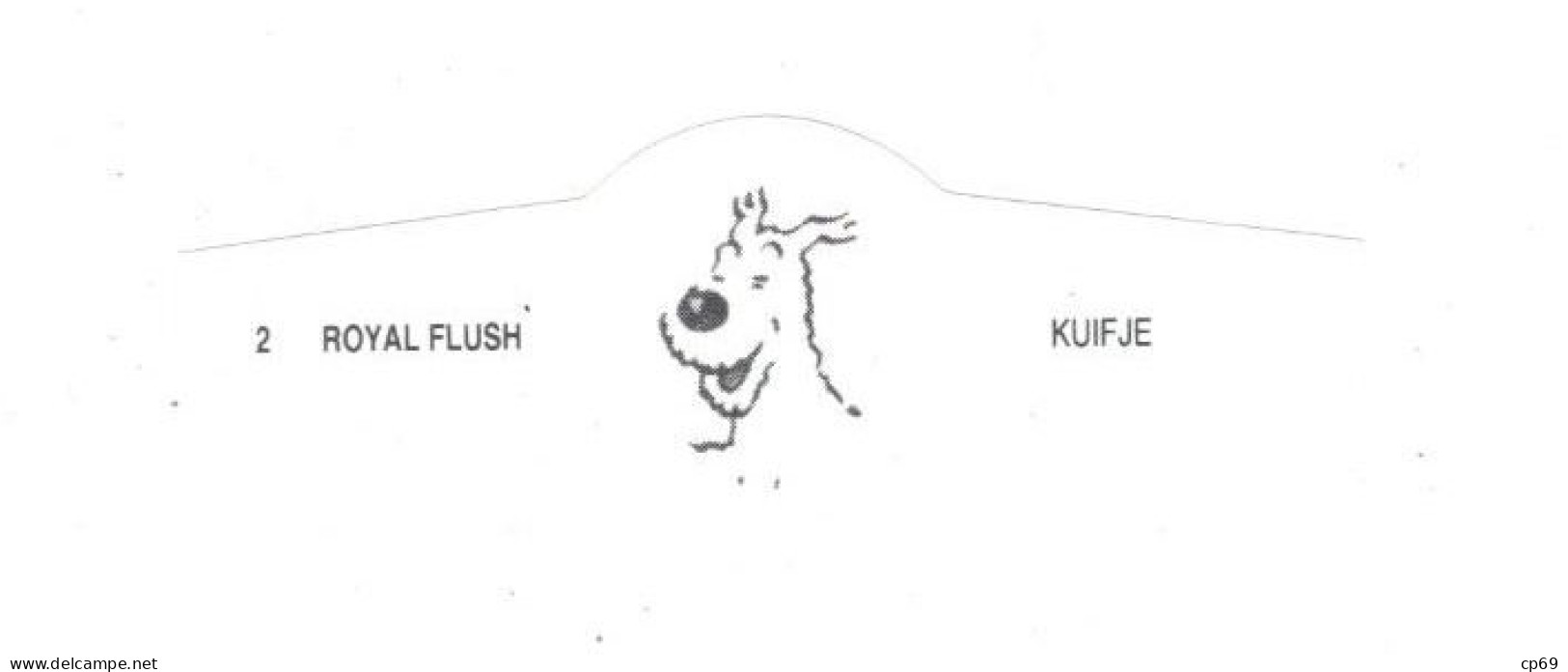 2) Bague De Cigare Série Tintin Blanche Royal Flush Kuifje Milou Chien Dog Cane En Superbe.Etat - Oggetti Pubblicitari