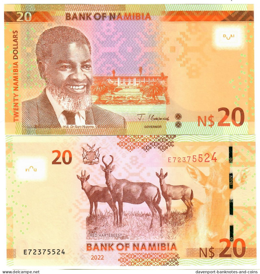 Namibia 20 Dollars 2022 UNC "!Gawaxab" - Namibia