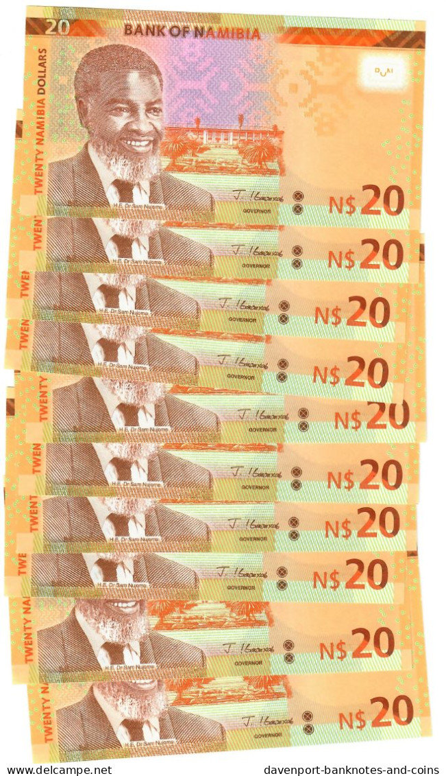 Namibia 10x 20 Dollars 2022 UNC "!Gawaxab" - Namibia