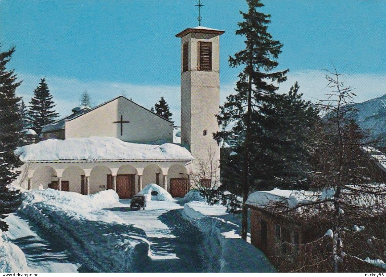 Suisse--CRANS-MONTANA --1968-- Eglise .....timbre....cachet - Crans-Montana