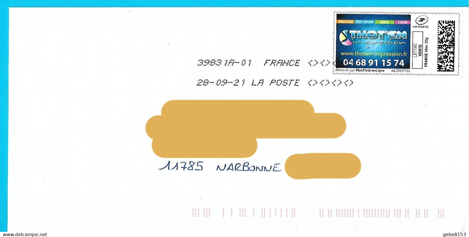 Montimbrenligne Personnalisé Thot'Em Impression Narbonne Aude Toshiba - Druckbare Briefmarken (Montimbrenligne)