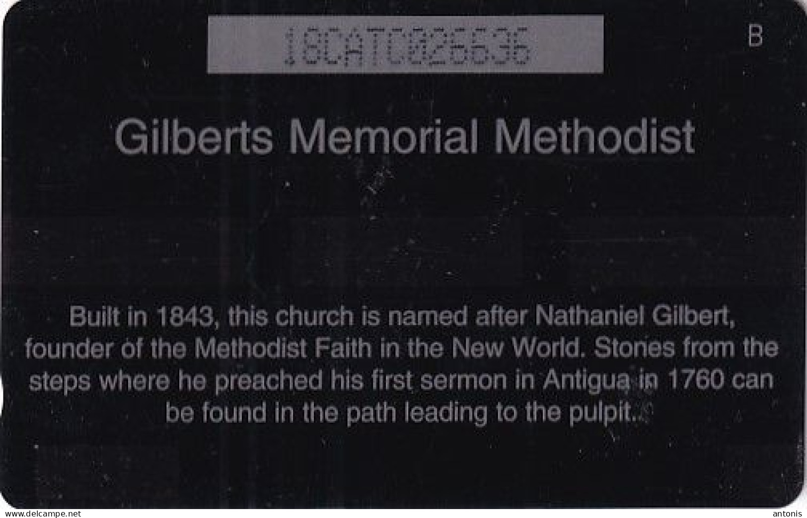 ANTIGUA & BARBUDA(GPT) - Gilberts Memorial Methodist, CN : 18CATC/B, Tirage %30000, Used - Antigua U. Barbuda