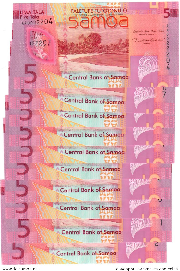 Samoa 10x 5 Tala 2023 UNC "AA" - Samoa