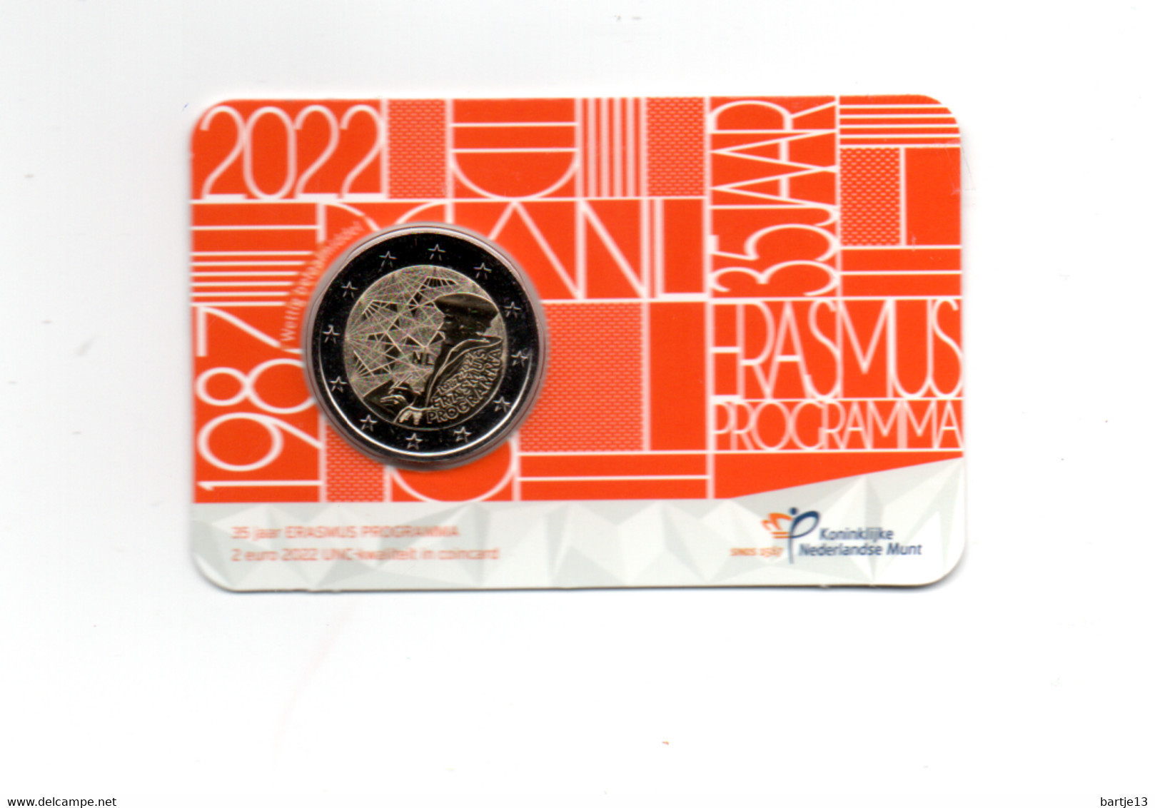 NEDERLAND COINCARD 2 EURO 2022 ERASMUS - Nederland