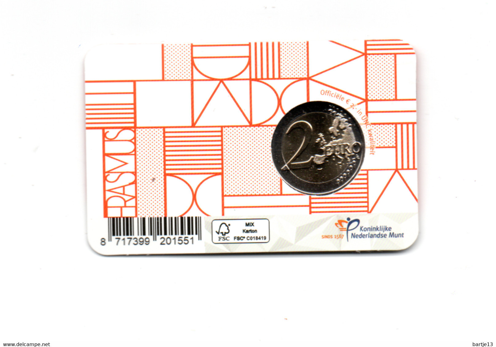 NEDERLAND COINCARD 2 EURO 2022 ERASMUS - Niederlande