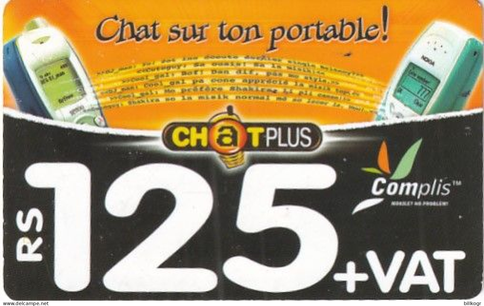 MAURITIUS - Complis By CELLPLUS Prepaid Card 125 Rs, Exp.date 31/12/05, Used - Maurice