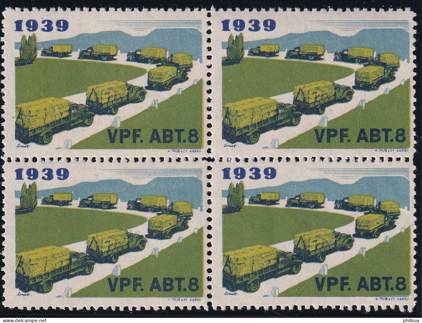 Verpflegung 63 - Vierer-Block - Vpf. Abt. 8 - Postfrisch/**/MNH - Vignetten