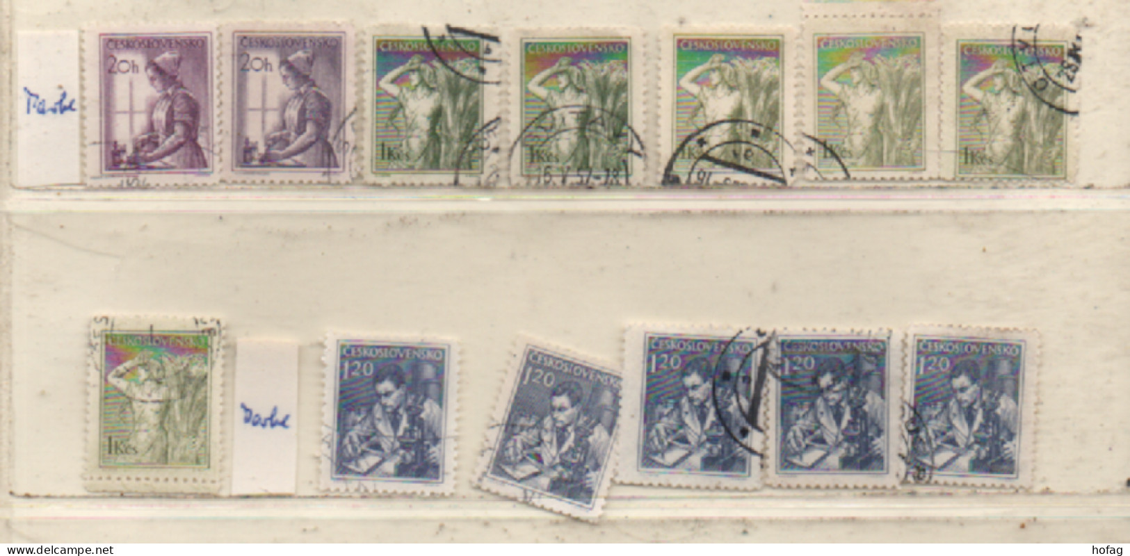 Tschechoslowakei 1954 MiNr.: 848; 850, 861 Gestempelt 13 Marken/Varianten Chechoslovakia Used YT: 755-759; 760 - Usati