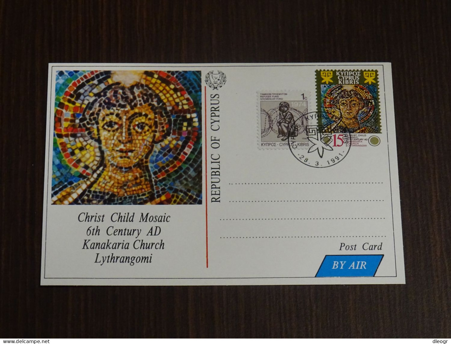 Cyprus 1991 Refugee-Mosaic Maximum Card - Brieven En Documenten