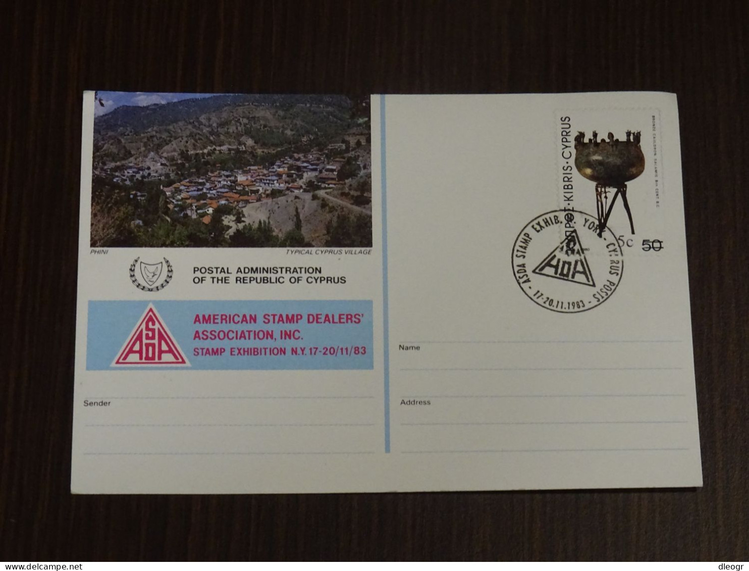 Cyprus 1983 New York Philatelic Exhibition Commemorative Cancel - Brieven En Documenten